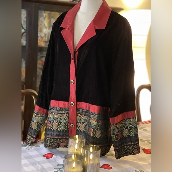 Coldwater Creek velvet tapestry suit jacket - Picture 4 of 5